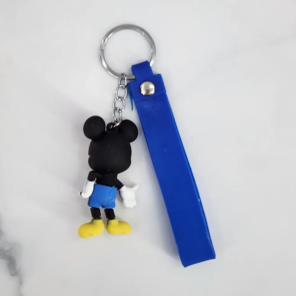Disney's Mickey Mouse 3D Figure Keychain & Strap Bag Charm PVC Silicone Blue